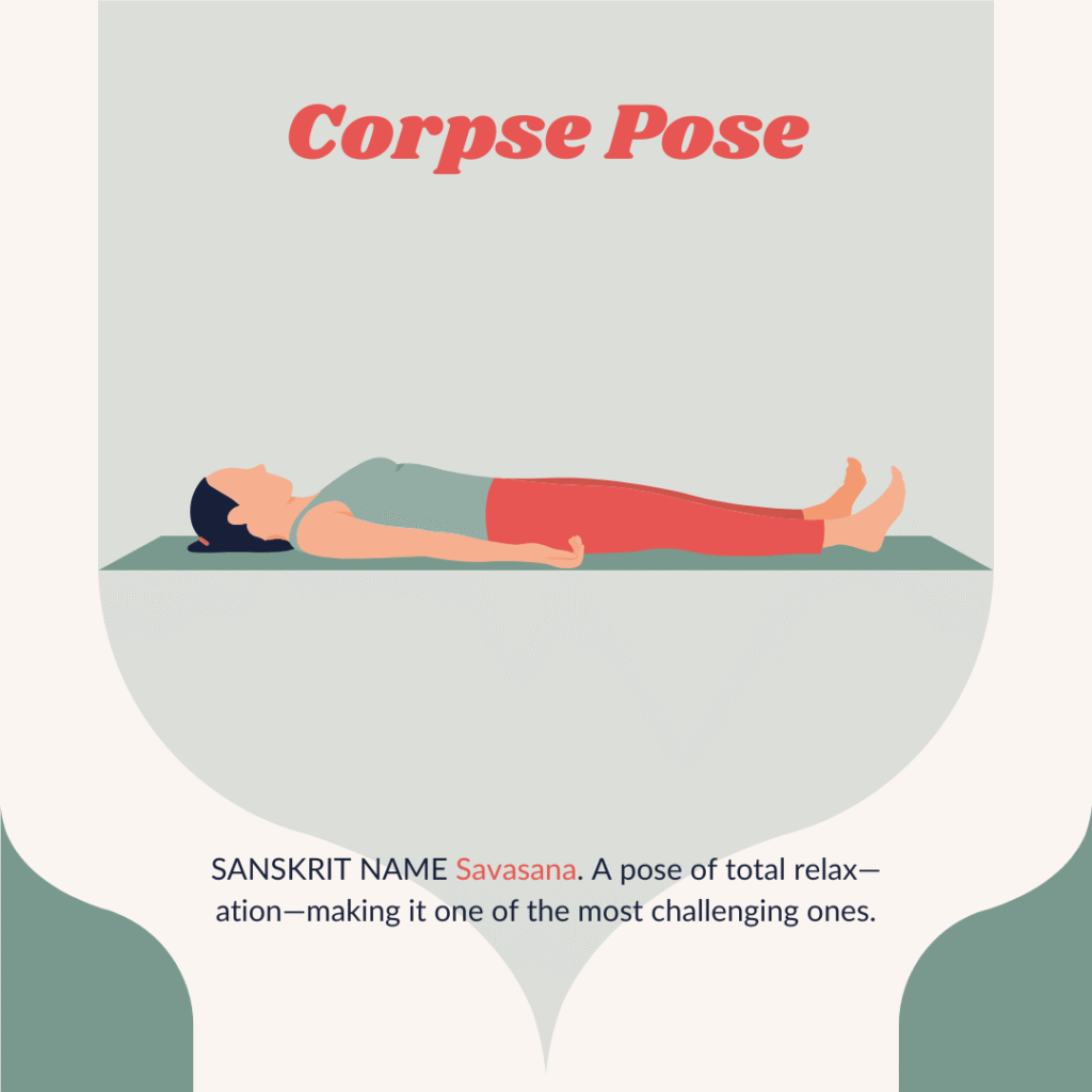 novice yoga pose - savasana - corpse pose