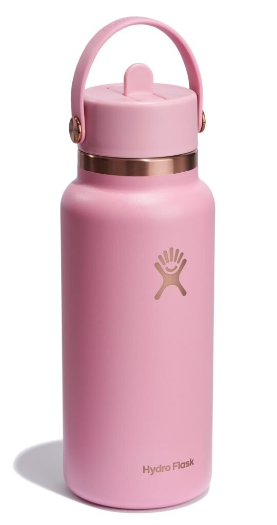 hydro flask insulated stainless steel bottle with straw