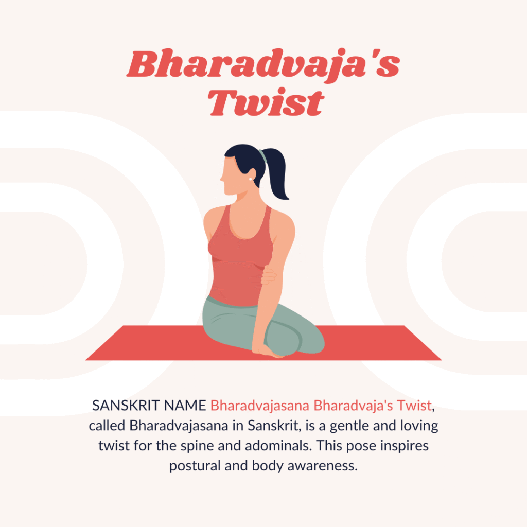 Bharadvaja's twist - yoga poses for bloating relief