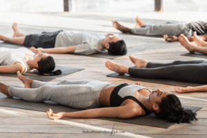 yoga for stress relief - legs-up-the-wall pose - savasana